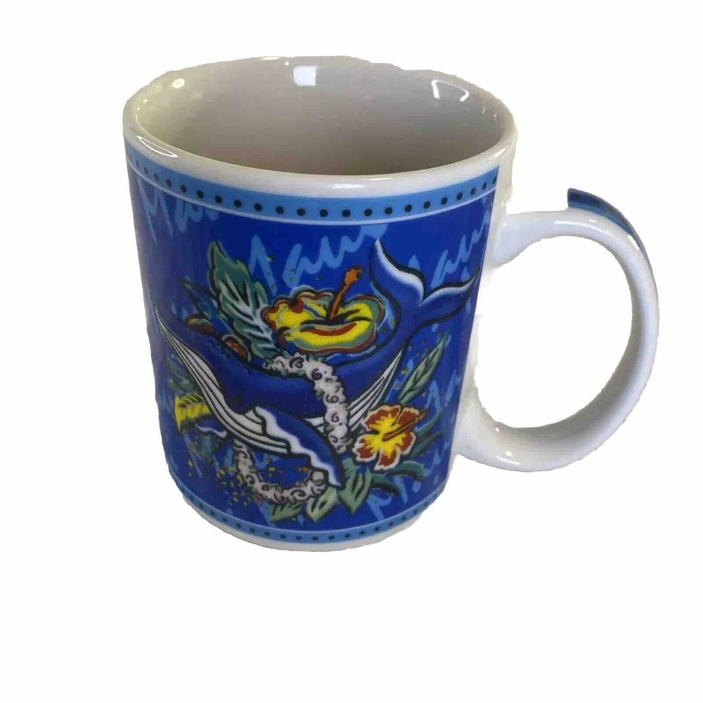 Hawaii Maui Coffee Mugs by Hilo Hattie VTG 2002 Dolphin Plumeria Island Heritage - Picture 4 of 12